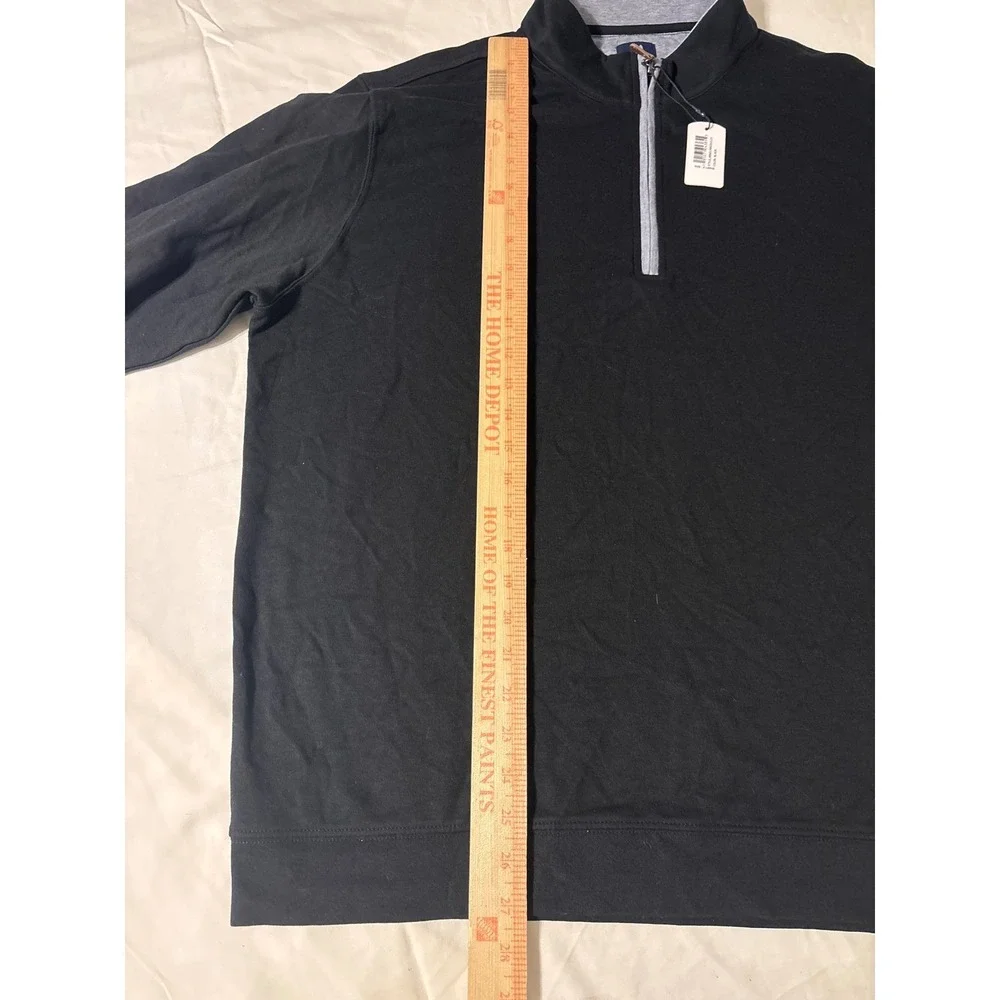 Johnnie-O Quarter Zip Pullover Mens XXL Black NEW Contrast Trim Mock Neck Prep
